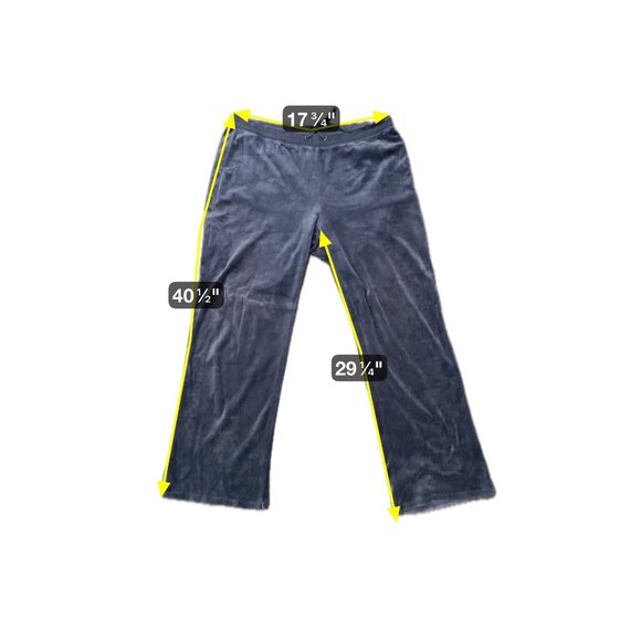 Two-Piece Navy Velour Zip-Up Tracksuit With High Collar Elastic Waist Sz M/L - Picture 15 of 16